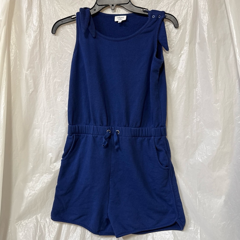 Cabana Chic Navy Blue Kids Romper. Size XL